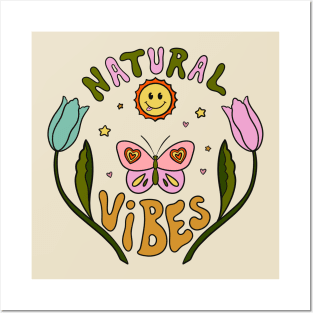 Retro 70s Nature Vibes Sun Posters and Art